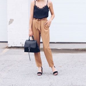 Leith high waisted paper bag pants
